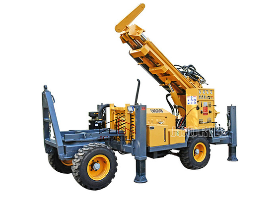 DTH 300m Full Hydraulic Trailer Mounted Air Well Mud Rotary Drilling Machine