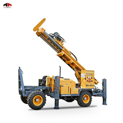 Beli Trailer Mounted Air Sumur Pengeboran Sumur, Mesin Pemboran Lubang Hidrolik pembuatan online