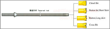 Beli Hammer Drilling Tools Tapered Steel Drill Rod 7 11 12 Gelar 600 - 8000mm pembuatan online
