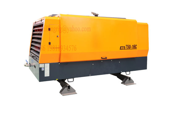 Air Pemboran Baik Portable Screw Air Compressor Tekanan Tinggi Jenis Mesin Diesel