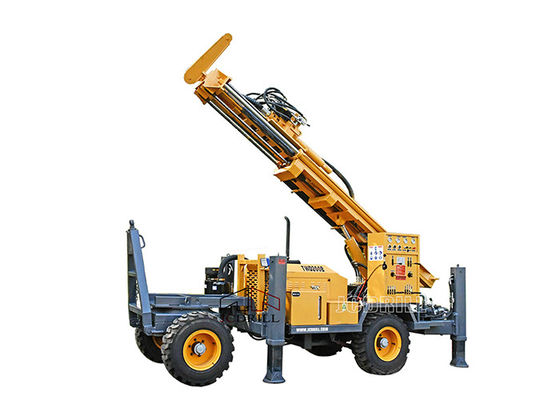 200m Portable Water Well Drilling Rig Trailer Dipasang Mesin Diesel 77kw